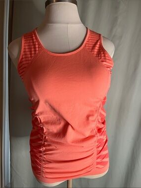 Athleta Fastest Track Coral Ruched Performance Tank